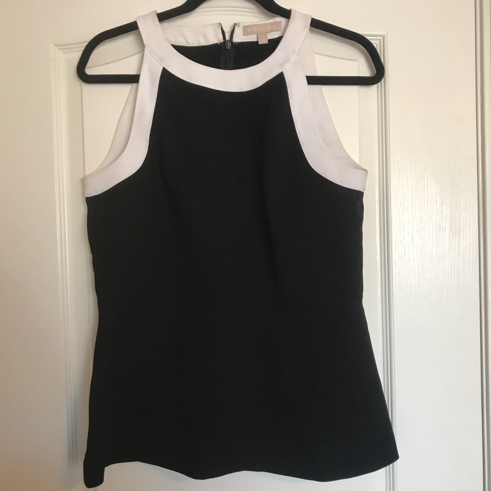 Banana Republic Black and White Peplum Top